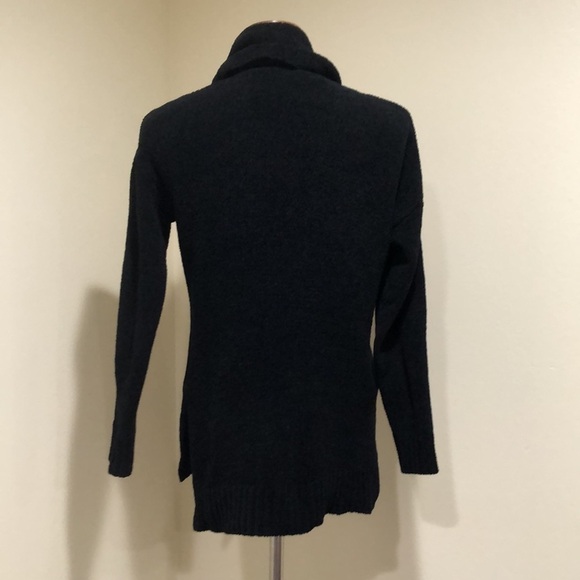 For The Republic Saks Fifth Avenue Sweater Size Medium Black Chenille Cowl Neck - Picture 5 of 9